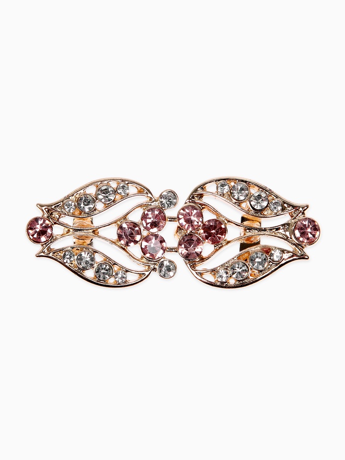 Зажим для кардигана «Ажур. Бутон», цвет бело-золотой в золоте