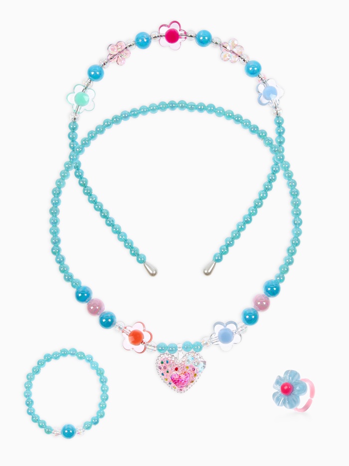 Комплект детский «Выбражулька. Сердце», 4 предмета: клипсы, бусы, кольцо, ободок, МИКС - Фото 1