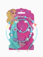 Комплект детский «Выбражулька. Сердце», 4 предмета: клипсы, бусы, кольцо, ободок, МИКС - фото 68178621