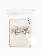 Серьги гвоздики «Кристалл. Круг», белые - фото 68178638