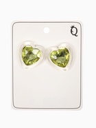 Серьги гвоздики «Кристалл. Сердце», зелёный - фото 68178641