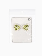 Серьги гвоздики «Кристалл. Сердце», зелёный - фото 68178643