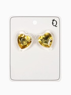 Серьги гвоздики «Кристалл. Сердце», жёлтый - фото 68178646