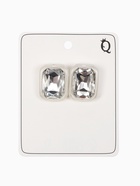 Серьги гвоздики «Кристалл. Прямоугольник», белые - фото 68178656