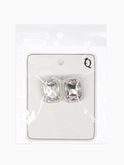 Серьги гвоздики «Кристалл. Прямоугольник», белые - фото 68178658