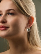 Серьги гвоздики «Кристалл. Прямоугольник», белые - Фото 2