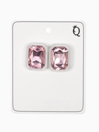 Серьги гвоздики «Кристалл. Прямоугольник», розовые - фото 68178661