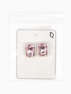 Серьги гвоздики «Кристалл. Прямоугольник», розовые - фото 68178663