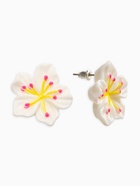 Серьги гвоздики «Цветок Лилии», белые (комплект 2 шт) - фото 68178670