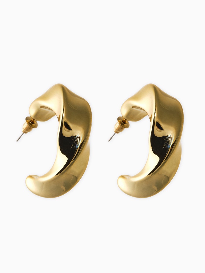 Серьги кольца «Кручение», d=3 см, цвет золото