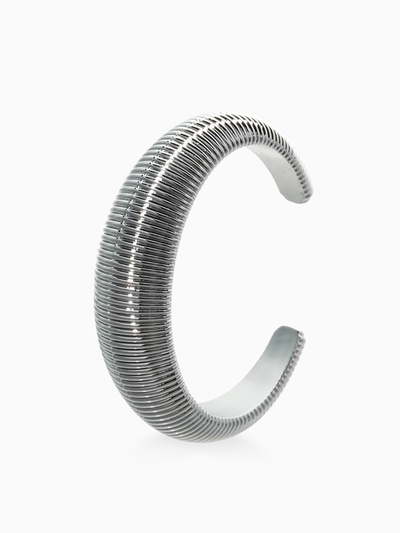 Браслет манжета «Пружина», d=7.5 см, цвет серебро
