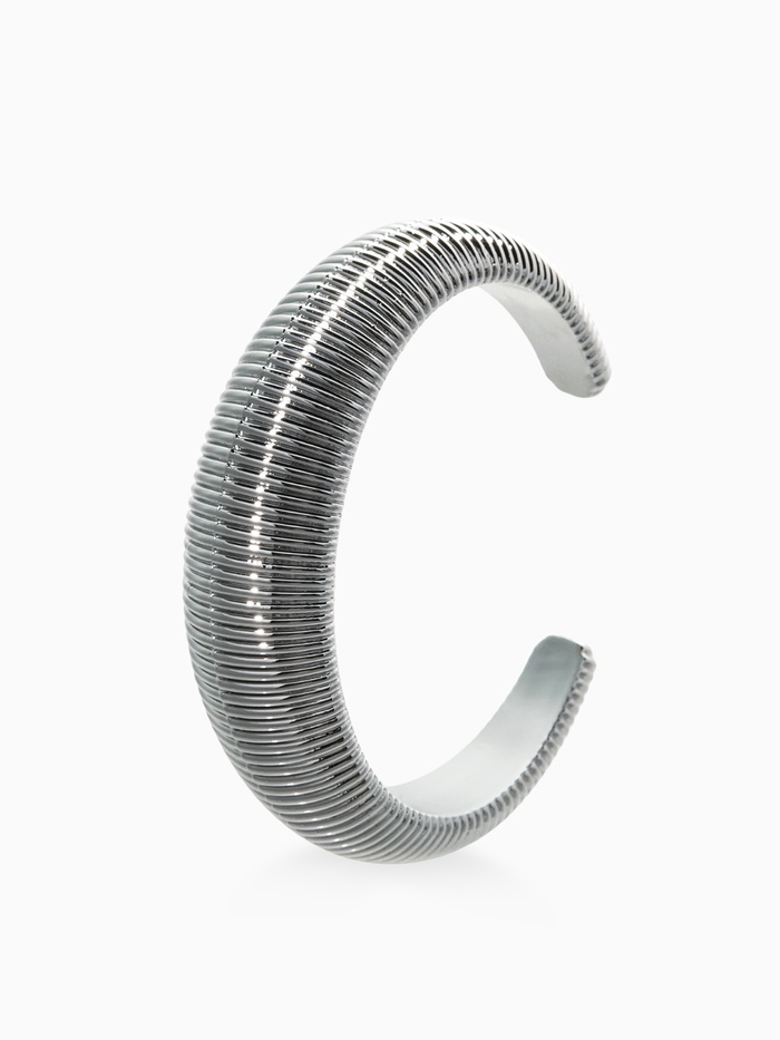 Браслет манжета «Пружина», d=7.5 см, цвет серебро - Фото 1