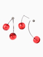 Серьги двойные «Черешня», красные в серебре - фото 68178715