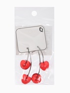 Серьги двойные «Черешня», красные в серебре - фото 68178718