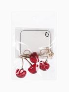 Серьги «Вишенка», бордовые в золоте - фото 68178726