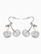 Серьги висячие «Вишенка», прозрачные, белые в серебре - фото 68178727