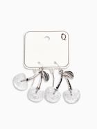 Серьги висячие «Вишенка», прозрачные, белые в серебре - фото 68178728