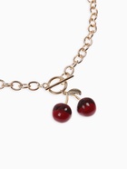 Кулон-цепь крупная «Вишня», красный в золоте 40 см (комплект 2 шт) - фото 68178738