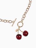 Кулон-цепь крупная «Вишня», красный в золоте 40 см (комплект 2 шт) - фото 68178739