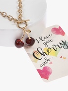 Кулон-цепь крупная «Вишня», красный в золоте 40 см (комплект 2 шт) - фото 68178743