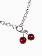 Кулон-цепь крупная «Вишня», красный в серебре 40 см (комплект 2 шт) - фото 68178747