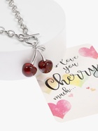 Кулон-цепь крупная «Вишня», красный в серебре 40 см (комплект 2 шт) - фото 68178752