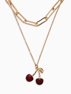 Кулон на цепочке 2 яруса «Вишня», 40 и 50 см, бордовый в золоте - Фото 2