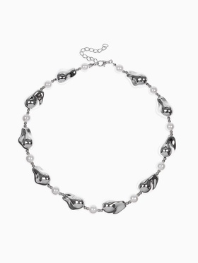 Бусы «Жемчуг Борокко», белые в серебре 40 см