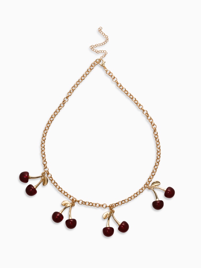 Цепь с подвесками «Вишня», 40 см, бордовая в золоте - Фото 1