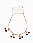 Цепь с подвесками «Вишня», 40 см, бордовая в золоте - фото 809456432