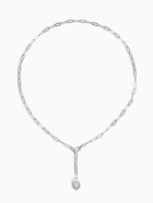 Цепь с подвеской «Жемчужина», вытянутое звено, L=45 см, белая в серебре - Фото 1