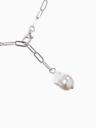 Цепь с подвеской «Жемчужина», вытянутое звено, белая в серебре (комплект 2 шт) - фото 68178816