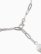 Цепь с подвеской «Жемчужина», вытянутое звено, L=45 см, белая в серебре - Фото 3