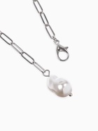 Цепь с подвеской «Жемчужина», вытянутое звено, L=45 см, белая в серебре - Фото 4
