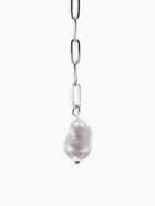 Цепь с подвеской «Жемчужина», вытянутое звено, L=45 см, белая в серебре - Фото 5