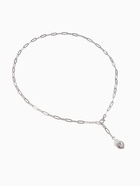 Цепь с подвеской «Жемчужина», вытянутое звено, белая в серебре (комплект 2 шт) - фото 68178820