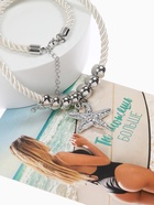 Кулон на шнурке «Морская звезда», бело-серебристый - фото 68178838