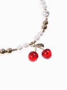 Кулон на жемчужных бусах «Вишня», белый в золоте - фото 68178842