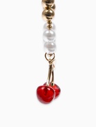 Кулон на жемчужных бусах «Вишня», белый в золоте - фото 68178843