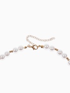 Кулон на жемчужных бусах «Вишня», белый в золоте - фото 68178844