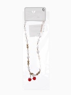 Кулон на жемчужных бусах «Вишня», белый в золоте - фото 68178848