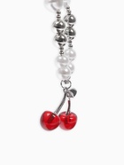 Кулон на жемчужных бусах «Вишня», белый в серебре - фото 68178851