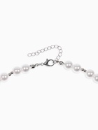 Кулон на жемчужных бусах «Вишня», белый в серебре - фото 68178852