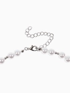 Кулон на жемчужных бусах «Ракушка», белый в серебре - фото 68178868