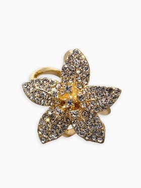 Кольцо для платка «Цветок Лилии», белое в золоте