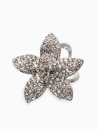 Кольцо для платка «Цветок Лилии», белое в серебре - фото 68178877