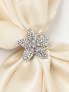 Кольцо для платка «Цветок Лилии», белое в серебре - Фото 4