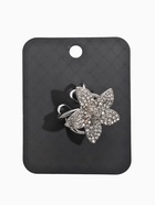 Кольцо для платка «Цветок Лилии», белое в серебре - Фото 4