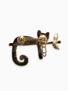 Брошь перламутровая «Котёнок на ветке», белая в золоте - фото 68178882