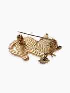 Брошь перламутровая «Котёнок в наушниках», белая в золоте - фото 68178887